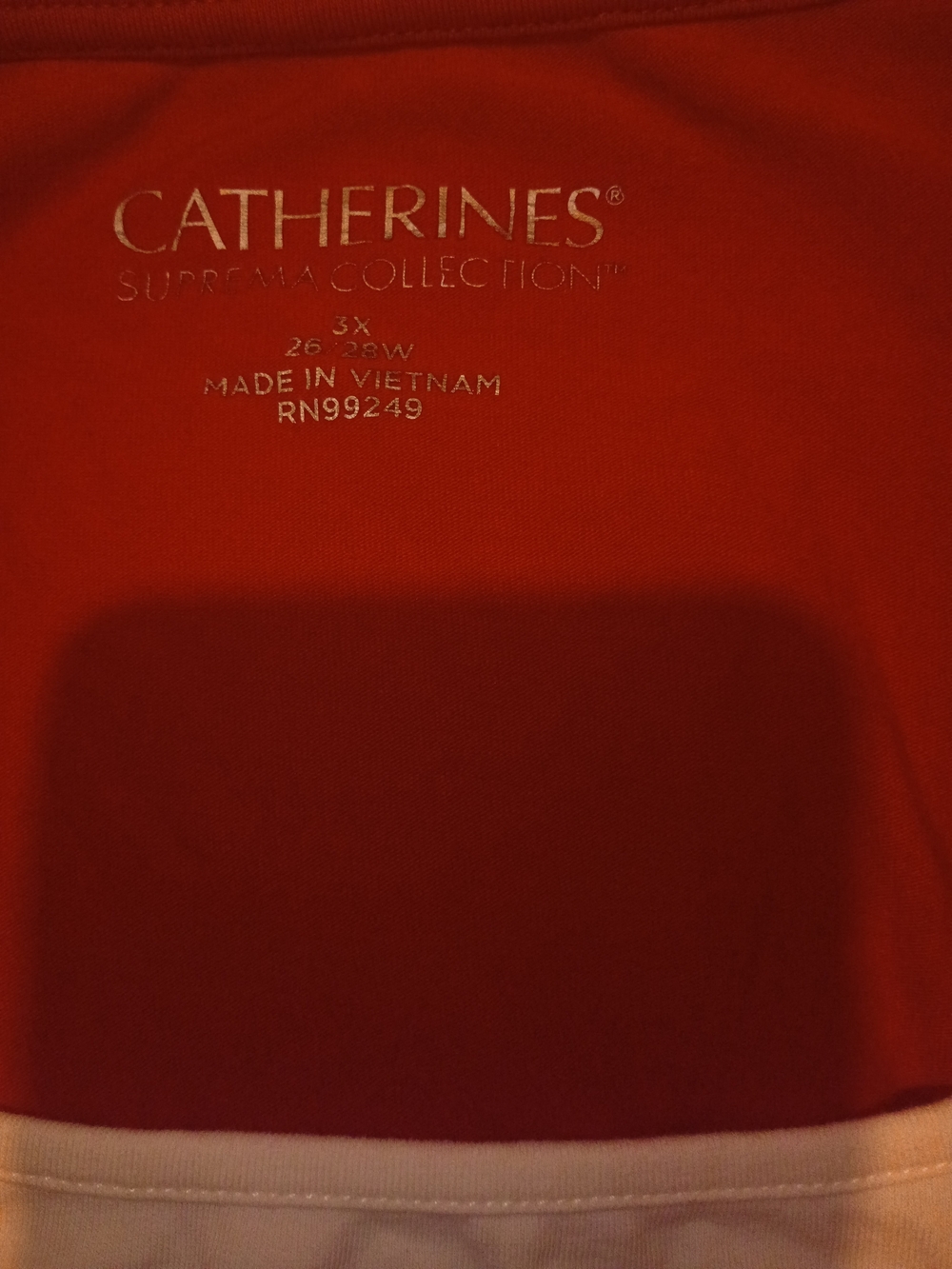 Catherines Red Top with White Trim